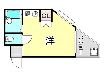 レジデンス伊川谷(ワンルーム/2階)の間取り写真