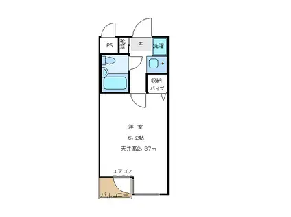 フェルテロワール祐天寺(1K/5階)の間取り写真