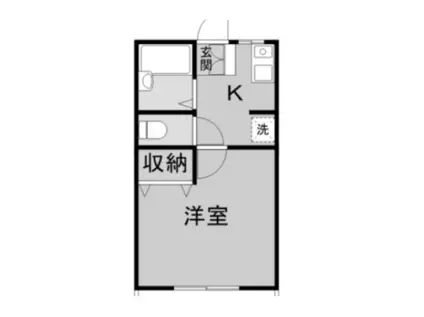 イトーピアII(1K/1階)の間取り写真