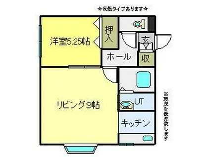 ファーネスII(1LDK/2階)の間取り写真
