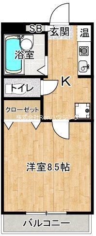 エクラフェリーク(1K/1階)の間取り写真