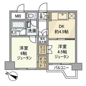 ノア新宿(2K/10階)の間取り写真
