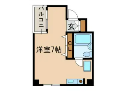 トレゾール文花(ワンルーム/3階)の間取り写真