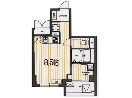 ラクレイス南品川(ワンルーム/3階)の間取り写真