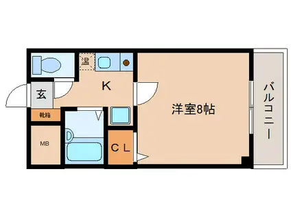 クレール花芝(1K/2階)の間取り写真