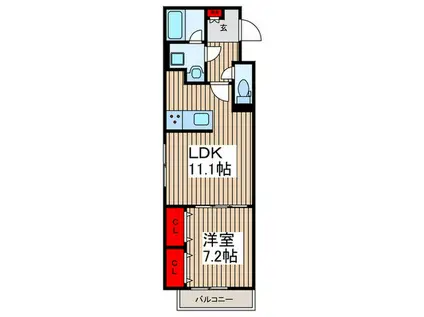 SPICA HOUSE与野本町(1LDK/2階)の間取り写真