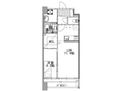 ギャラン竪町(1LDK/15階)の間取り写真