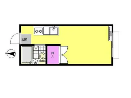 エステートピアナンバ(ワンルーム/2階)の間取り写真