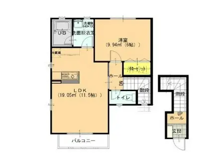 セルシオールC棟(1LDK/2階)の間取り写真