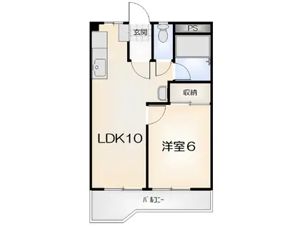 ポラリス庄屋(1LDK/2階)の間取り写真