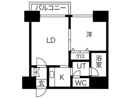 フランセジュール豊平3条(1LDK/8階)の間取り写真