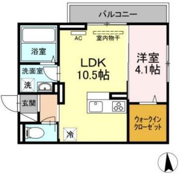 フレッチェ・ボスコ VI(1LDK/2階)の間取り写真