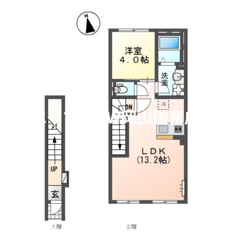 マンションアーク参番館(1LDK/2階)の間取り写真