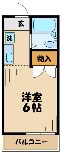 グリーンベル(1K/2階)の間取り写真