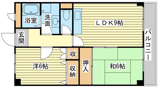 ジョイタウン北条(2LDK/2階)の間取り写真