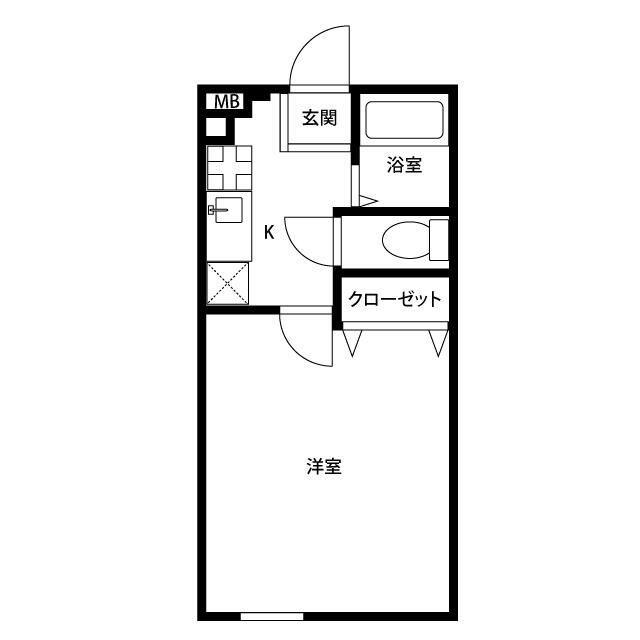 アムール河辺(1K/1階)の間取り写真