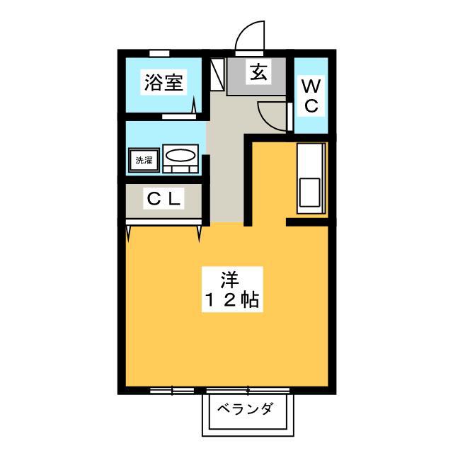 IRIS(ワンルーム/1階)の間取り写真