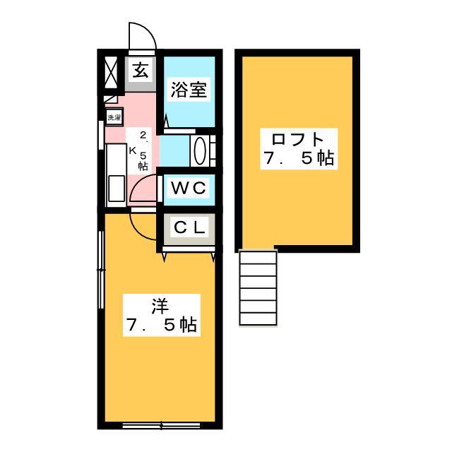 ヒルズTOKAI(1K/1階)の間取り写真