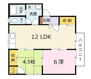 コーポラスみやもと C(2LDK/2階)の間取り写真