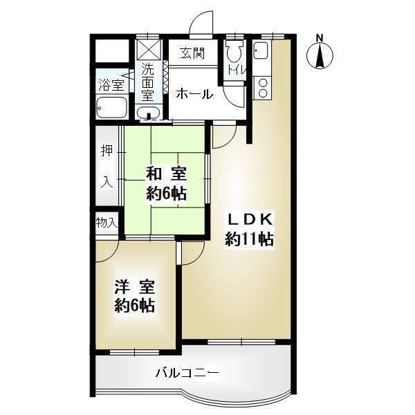 ベル・カンポ甲子園(2LDK/1階)の間取り写真