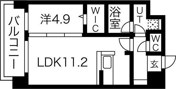 アグレアーブル(1LDK/4階)の間取り写真
