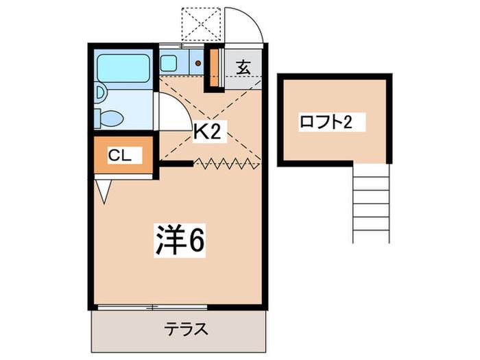 平成ハイム(1K/1階)の間取り写真