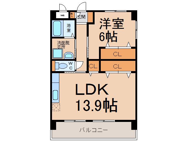 ストーンフィールド(1LDK/2階)の間取り写真