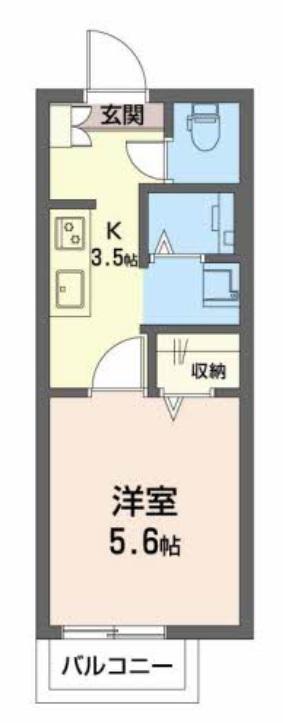 サテライトハウス(1K/2階)の間取り写真