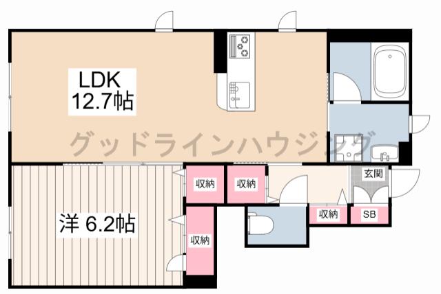 ANGE MAISON下戸田(1LDK/1階)の間取り写真