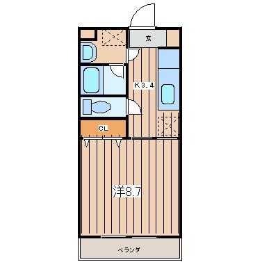 ドミールシャルマン(1K/5階)の間取り写真