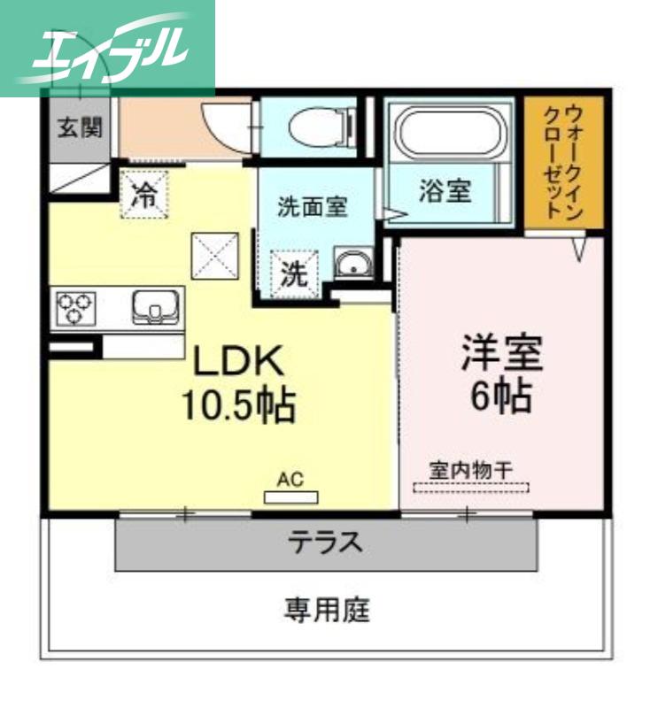 パームツリーB(1LDK/1階)の間取り写真