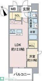 CASA VIA(1LDK/6階)の間取り写真
