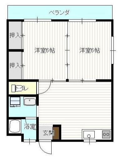 ハイム南陽(2DK/1階)の間取り写真