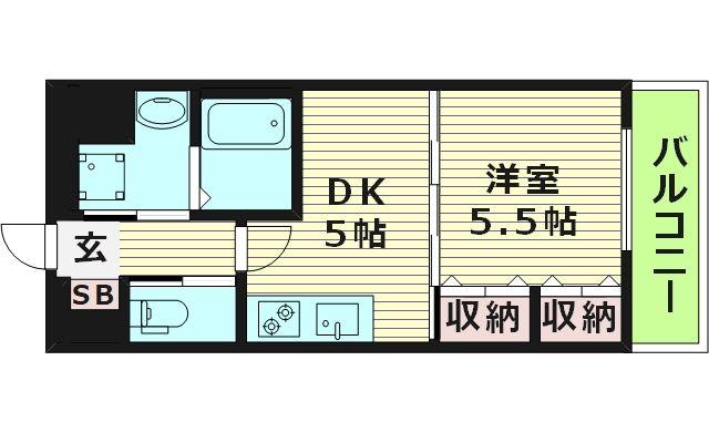 CITYSPIRE鶴見(1DK/4階)の間取り写真