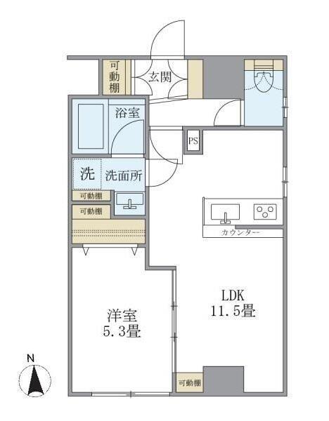 イズム中野坂上(1LDK/3階)の間取り写真