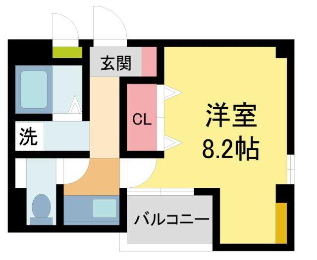 アクトアベンテ伊丹(1K/5階)の間取り写真