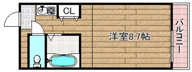 アプレシオ西冠I(1K/1階)の間取り写真