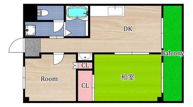 プランドール古市(2DK/2階)の間取り写真