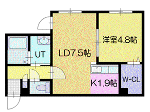 ナツゲン栄通20(1LDK/4階)の間取り写真