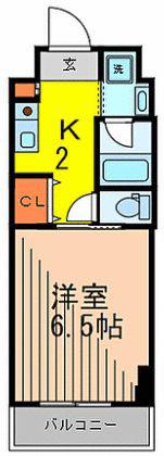 グラシア亀戸(1K/2階)の間取り写真