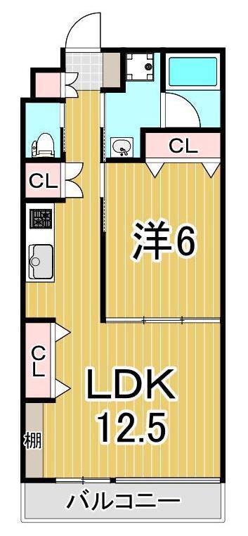 ヴェル ラ メゾン(1LDK/3階)の間取り写真
