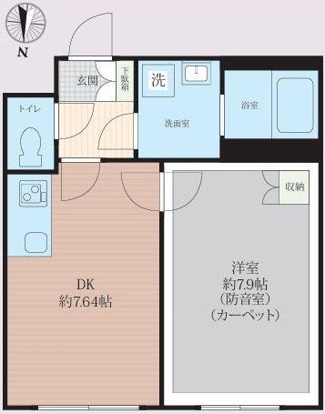 ラシクラス上板橋(1DK/3階)の間取り写真