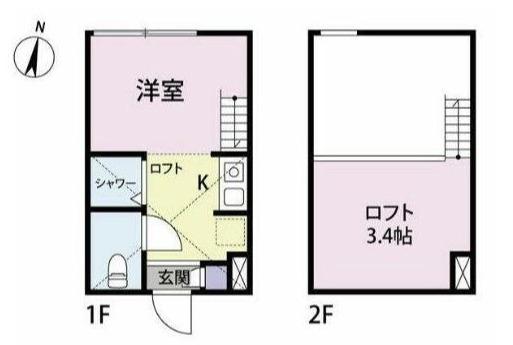 ル・プレジール方南町(ワンルーム/2階)の間取り写真