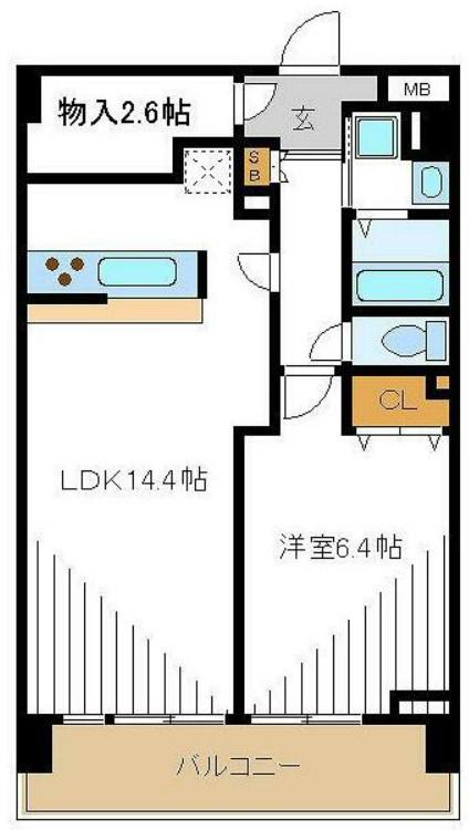 ラヴィッサン(1LDK/4階)の間取り写真