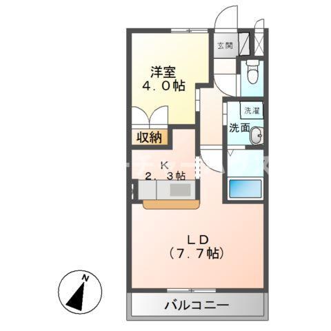 CHARMANT(1LDK/2階)の間取り写真