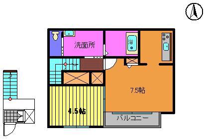 シャーメゾンレセーナ(1LDK/2階)の間取り写真