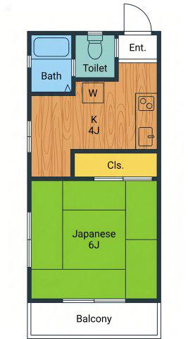 宮城荘(1DK/2階)の間取り写真