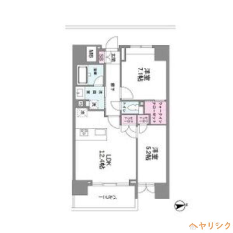 シーズンフラッツ今池ノース(2LDK/13階)の間取り写真