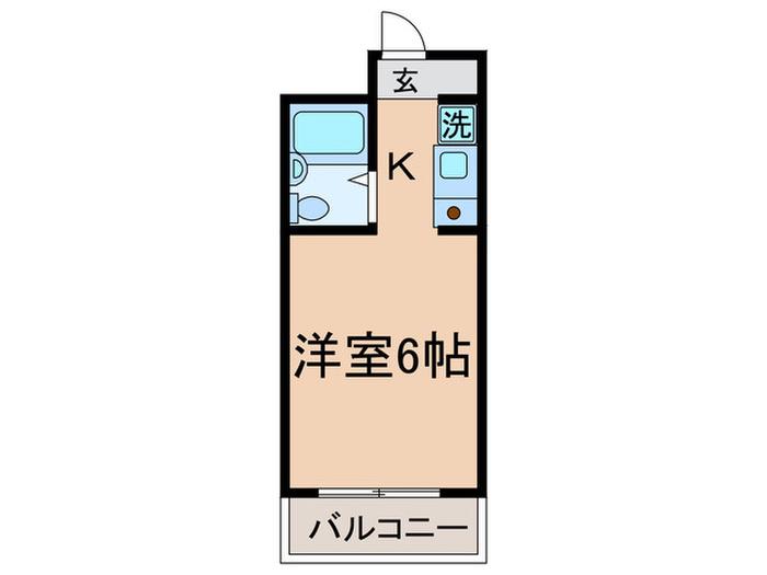 新丸子ハイツ(1K/4階)の間取り写真