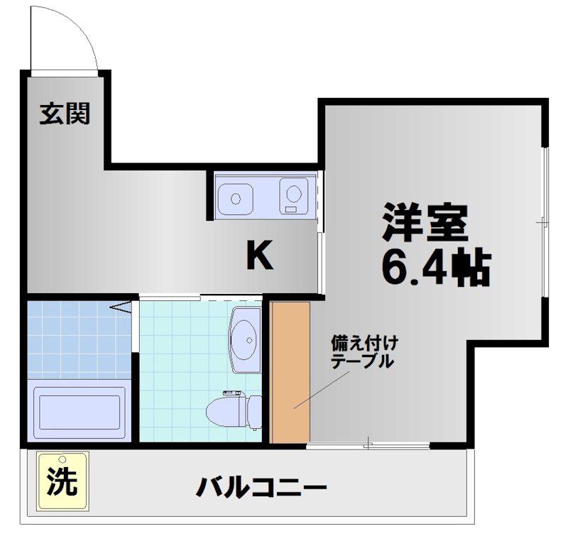 ノ・レーヴ堀川高辻(1K/1階)の間取り写真